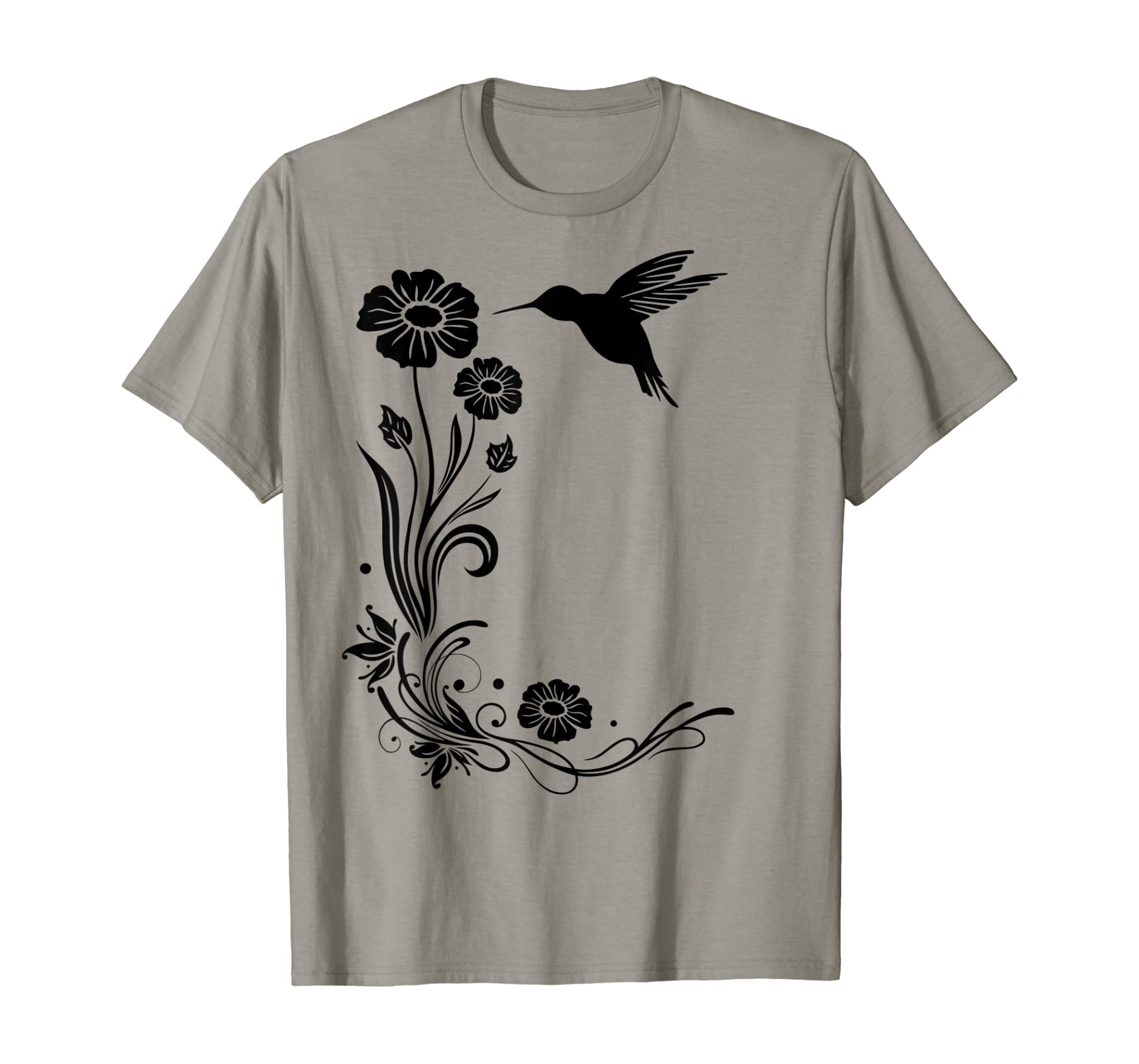 Summer Shirt. Hummingbird with flowers Colibri. T-Shirt