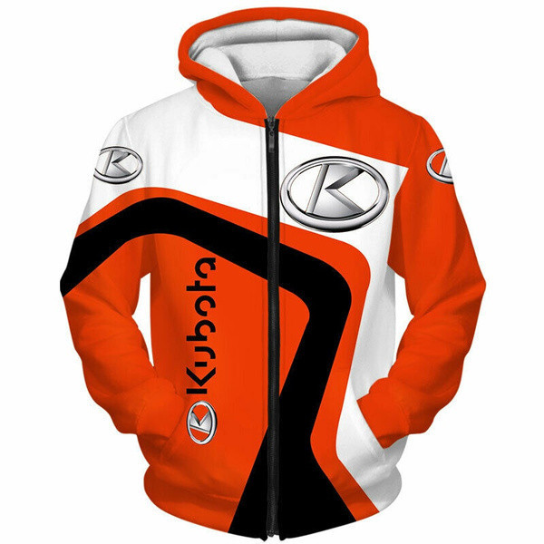 Orange Kubota Tractor Symbol Hoodie 3D #Xh