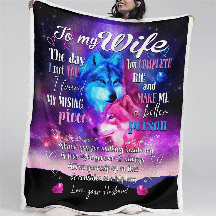 To My Wife Thank You For Walking Beside Me Fleece Blanket Gift For Family, Birthday, Wife, Husband To Wife Gift Home Decor Bedding Couch Sofa Soft And Comfv