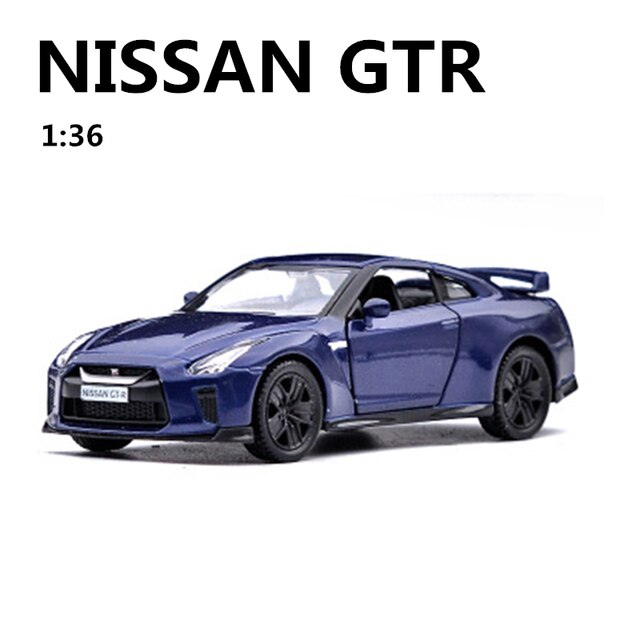 1/36 Nissan GTR Metal Diecast Car Model Toys Collection Xmas Gift Office Home Decoration alx