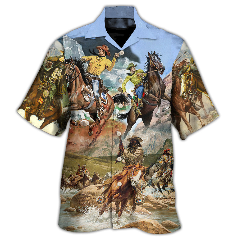 Cowboy Shootin Riding Horse Desert Hawaii Shirt Ha26561