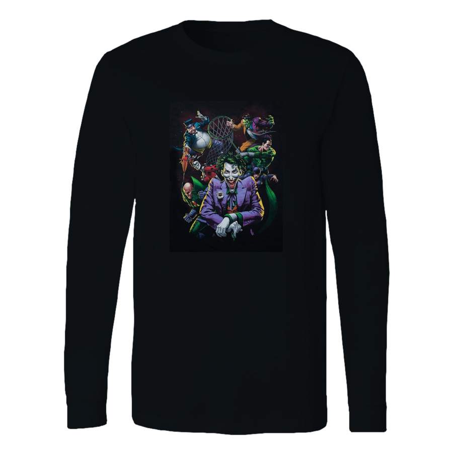 Penguin, Harley Quinn,cat Woman Joker,two Face, Riddler Villians Dc Comics Long Sleeve T-Shirt