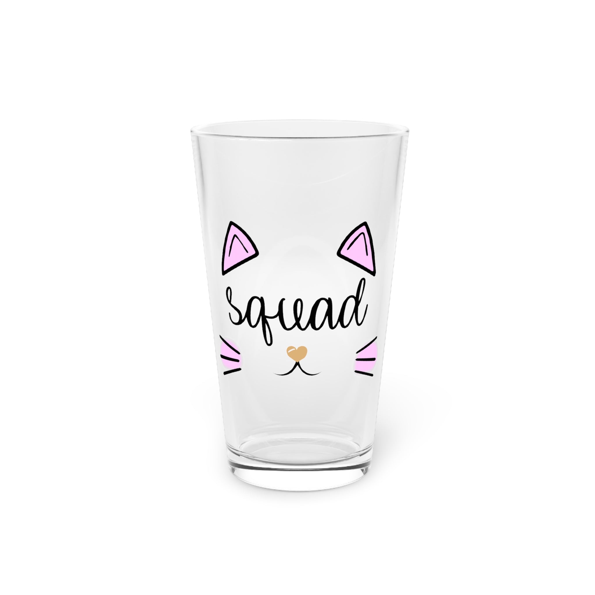 Squad Cat Bachelorette Team Bride Shirt Bridal Party Shower Gift Bridesmaid Shirts Pint Glass, 16Oz