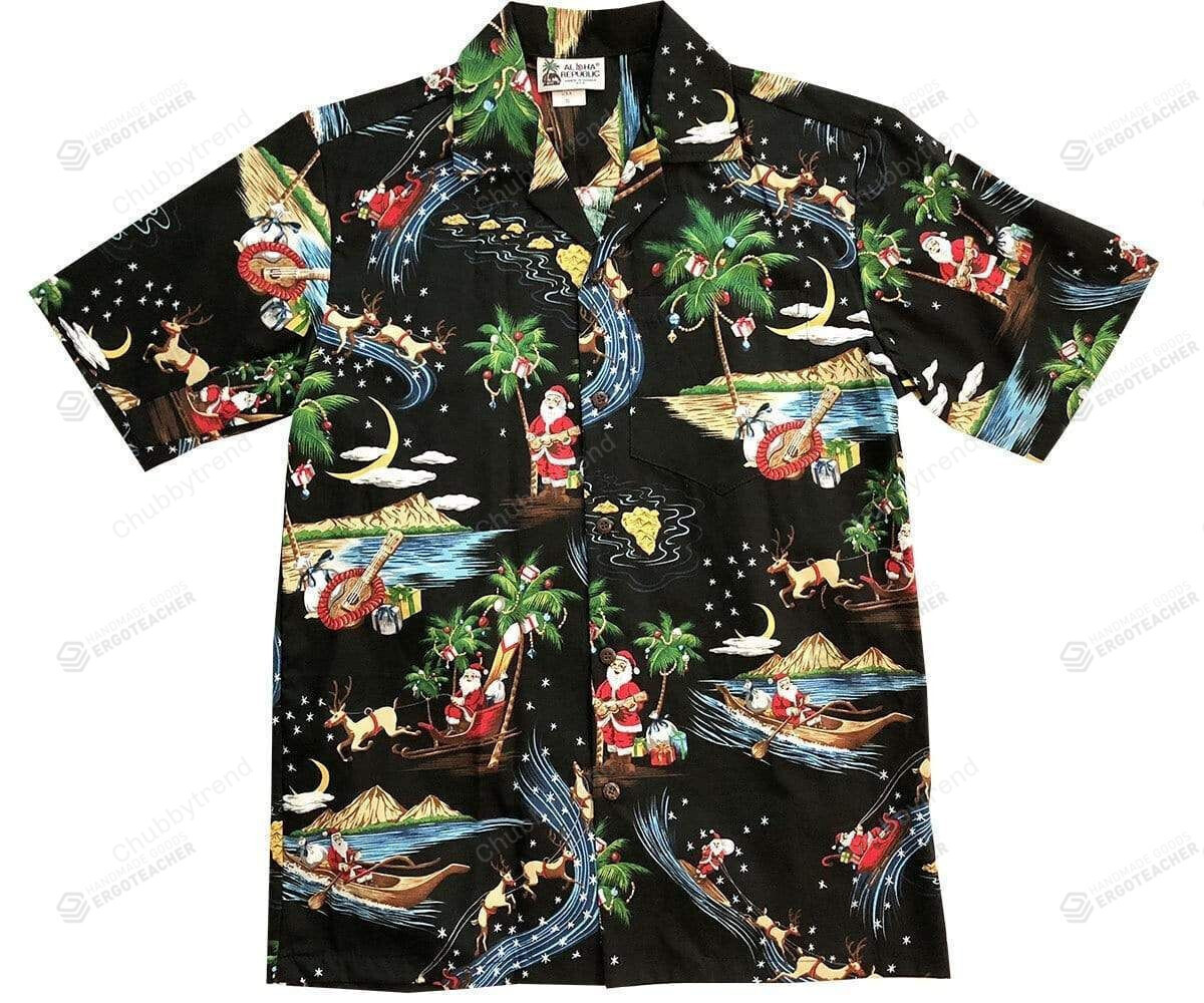 Merry Christmas Santa Claus Black Hawaii Shirts Ha75680