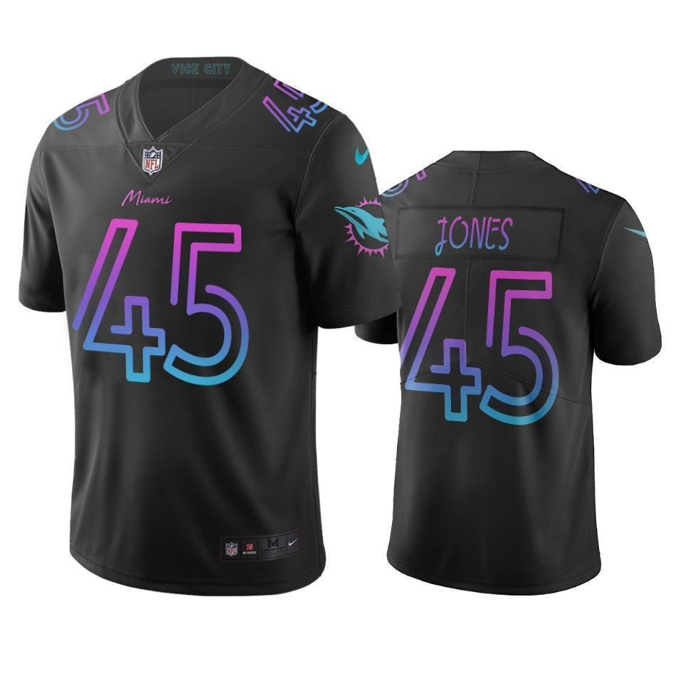 Miami Dolphins Brandon Jones Black City Edition Vapor Limited 3D Jersey