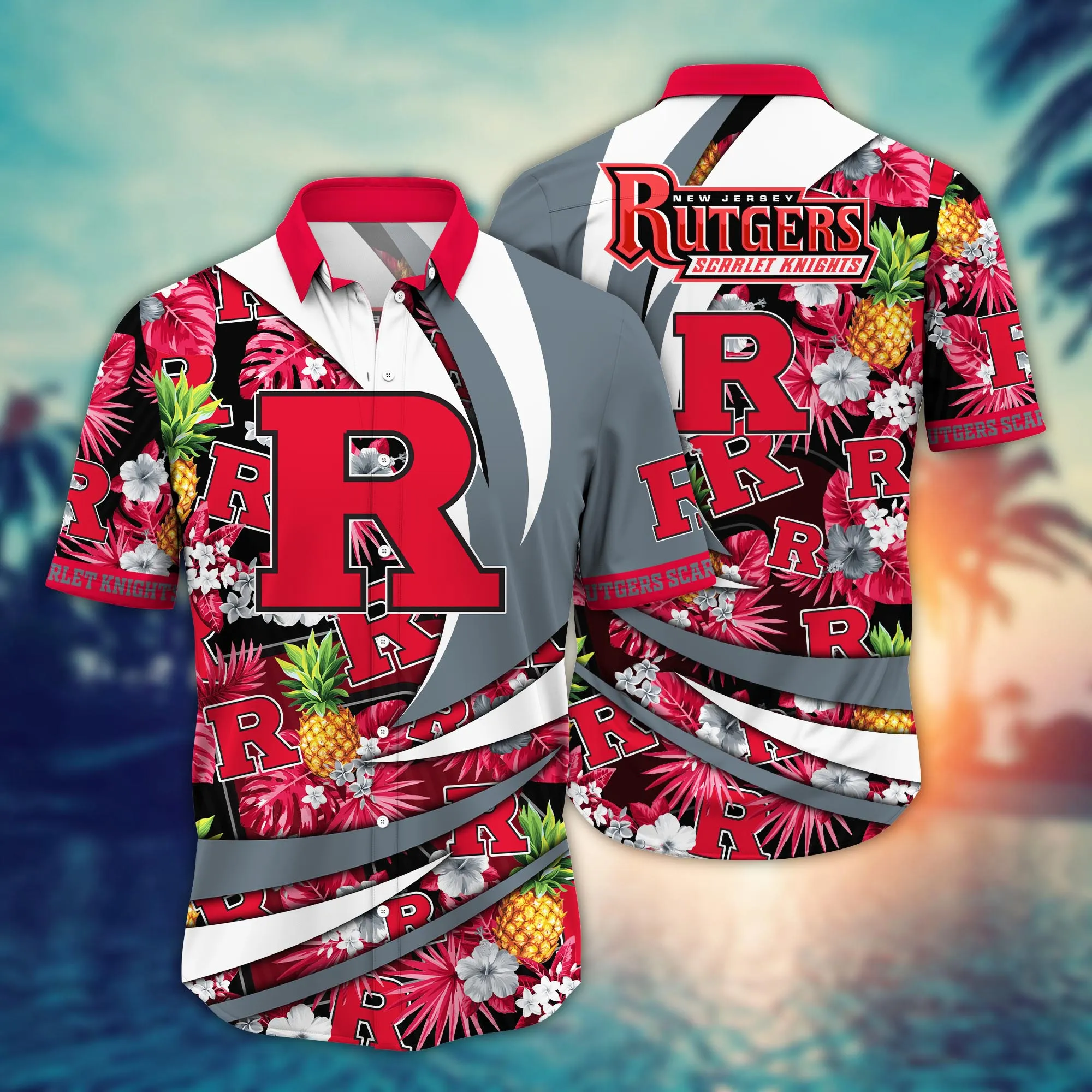 Rutgers Scarlet Knights NCCA Hawaiian Shirt High Temperatures Aloha Shirt