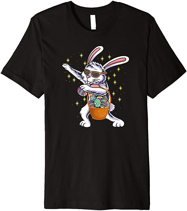 Dabbing Rabbit With Easter Eggs – Happy Easter Day Premium T-Shirt