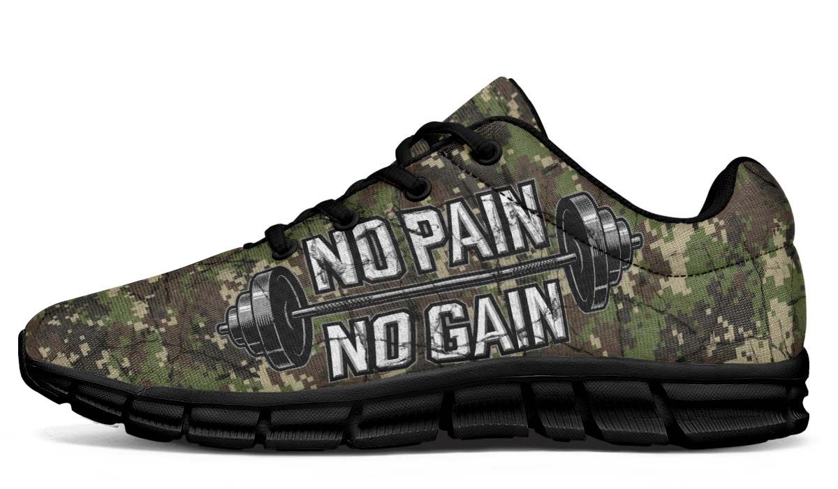 Camo No Pain No Gain Breathable Sneakers Custom Shoes