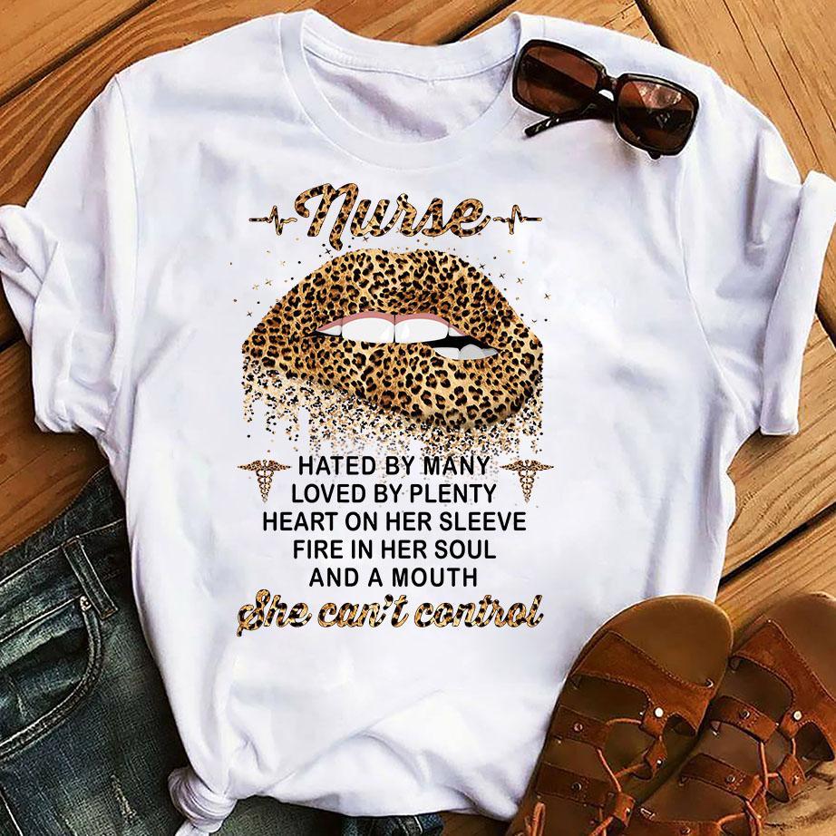 Nurse Hated By Many Loved By Plenty Lip Leopard Unisex T-Shirt Hoodie Sweatshirt Plus Size S-5Xl