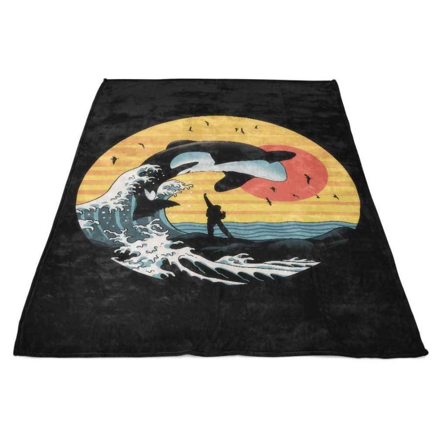 The Great Whale Off Kanagawa – Fleece Blanket