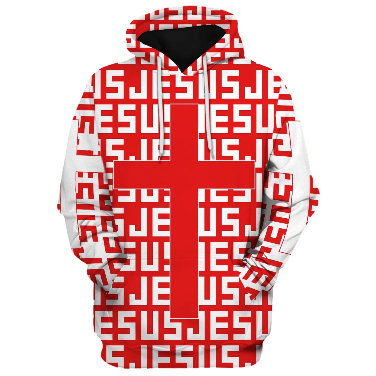 Jesus Cross Red Hoodies Jesus Hoodie Men & Women Christian Hoodie 3D Printed Hoodie