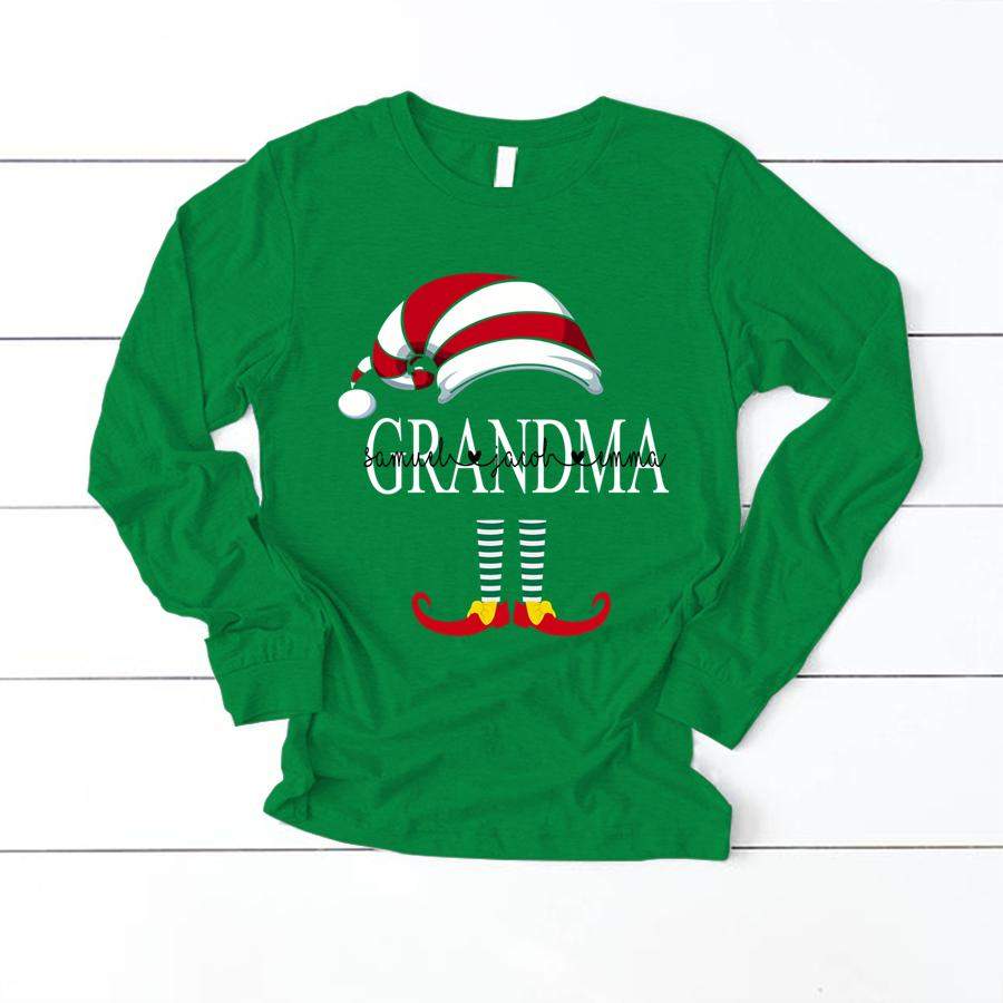 PERSONALIZED GRANDMA KIDS NAMES CHRISTMAS SHIRT