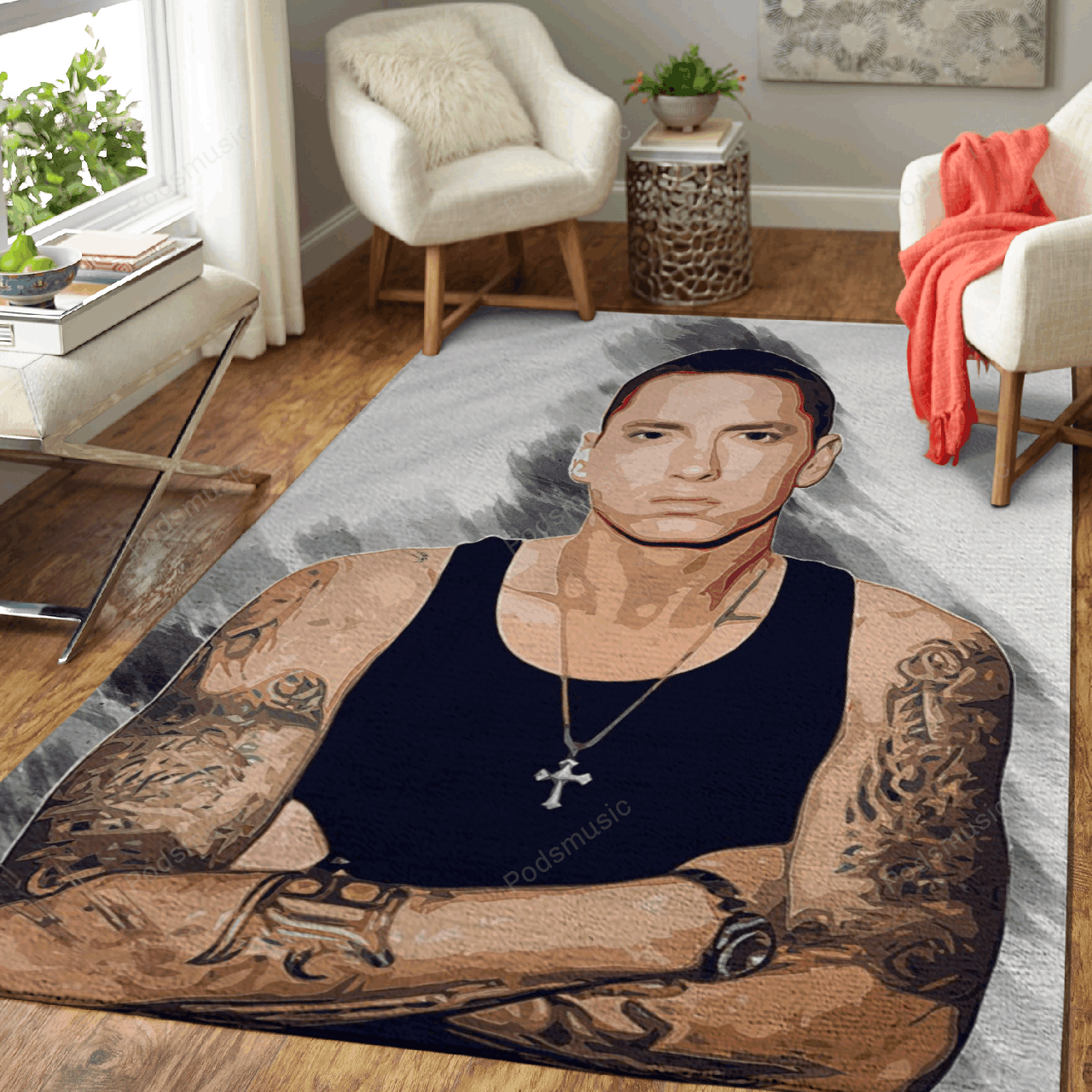 eminem 8 – Rapper And Hip Hop Music Art For Fans Area Rug Carpet