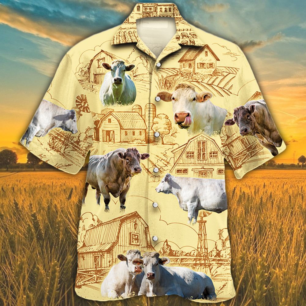 Charolais Cattle Lovers Farm Hawaiian Shirt – Amelio Shop