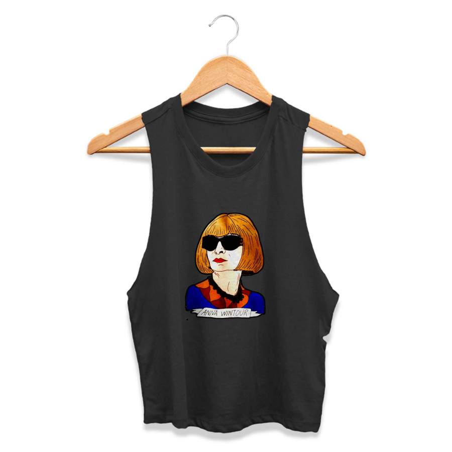 Anna Wintour Tribute To Celebrities Illustrated CPY Womans Crop Tanktop Tee