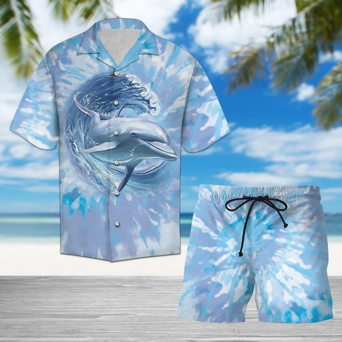 Dolphin Tie Dye Set Hawaiian Shirt Pre10531