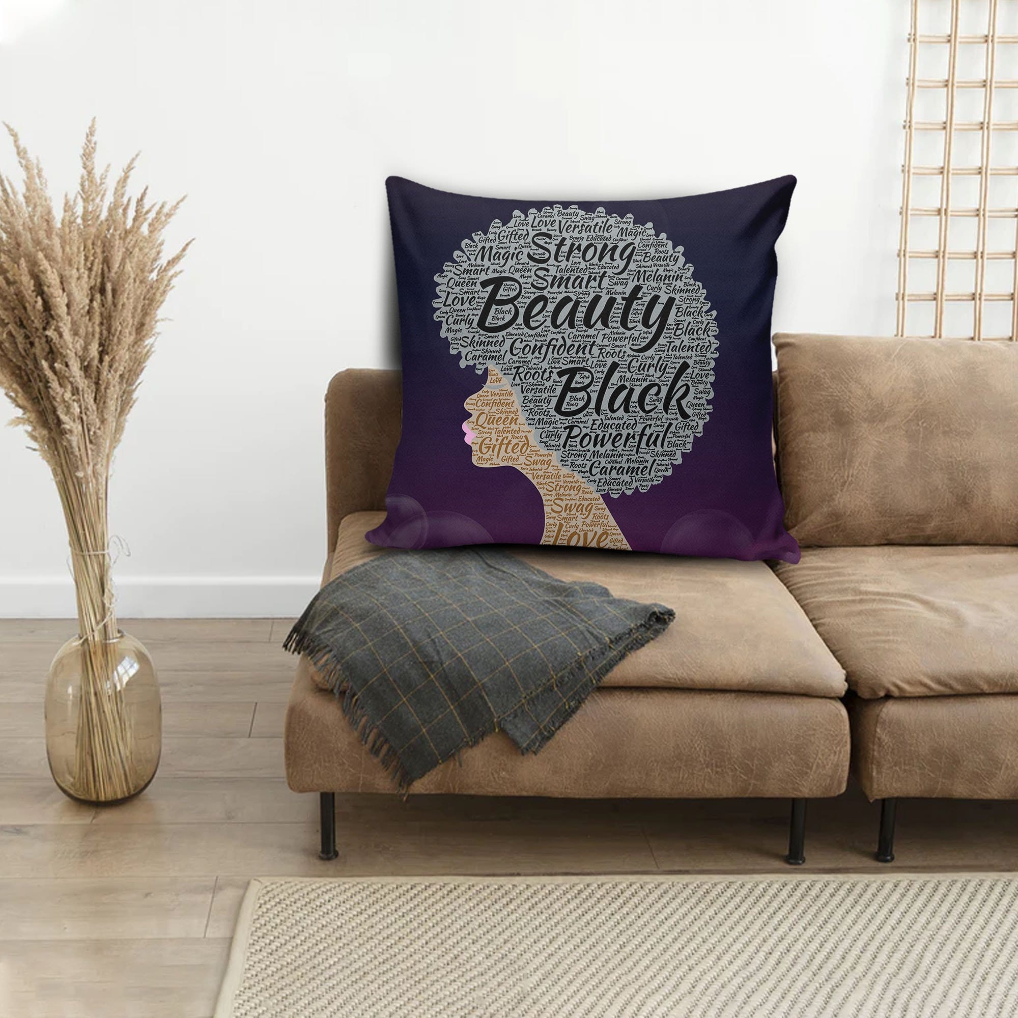 Afrocentric Throw Pillows Black Women Strong Smart Beauty Confident Square Throw Pillow African Style Cushions