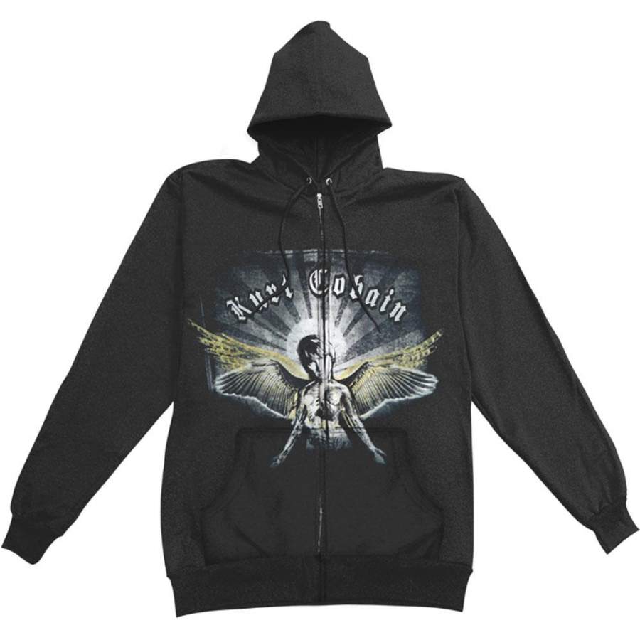 Kurt Cobain Angel Zippered Hooded Sweatshirt T-Shirt