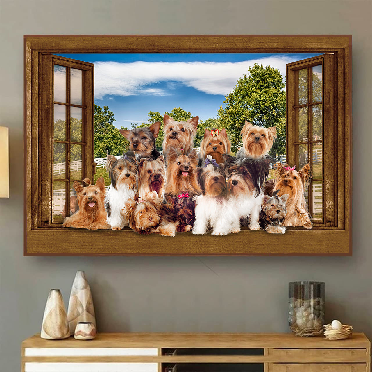 Yorshire Terrier 3D Wall Art Painting Art 3D Dogs Lover Home Decoration Gift For Friend Gift Birthday