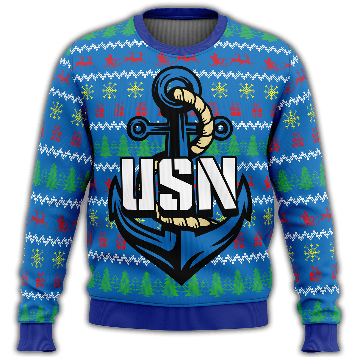 Us Navy Anchor Premium Ugly Christmas Sweater