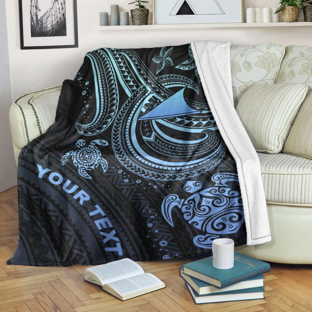 Tokelau Custom Personalised Premium Blanket- Blue Turtle – BN26