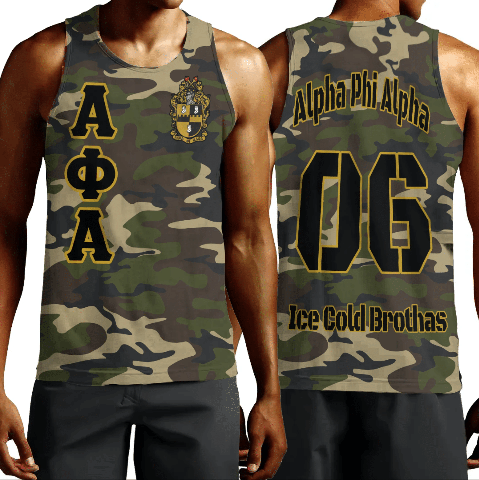 (Custom) Africa Zone Tank Top – Alpha Phi Alpha Camouflage Tank Top A31