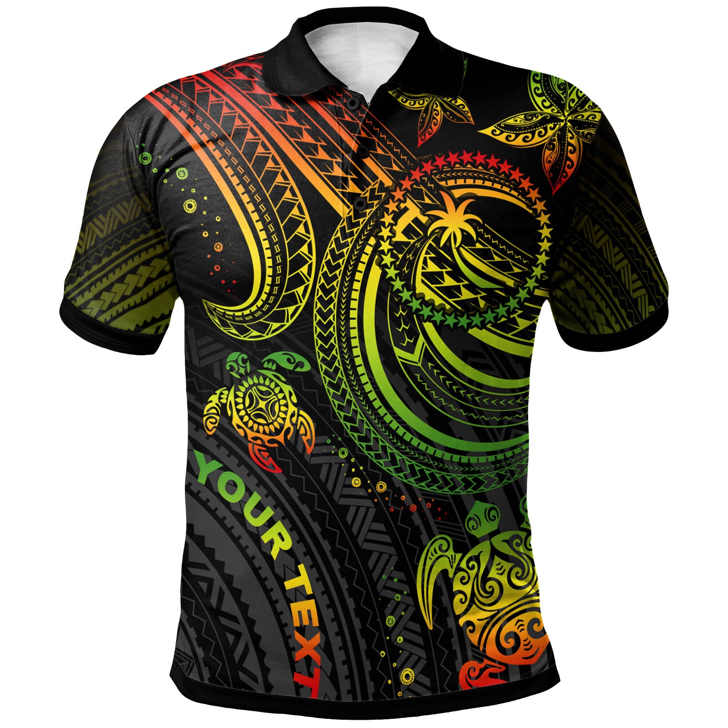 Chuuk Custom Personalised Polo Shirt – Reggae Turtle – BN26