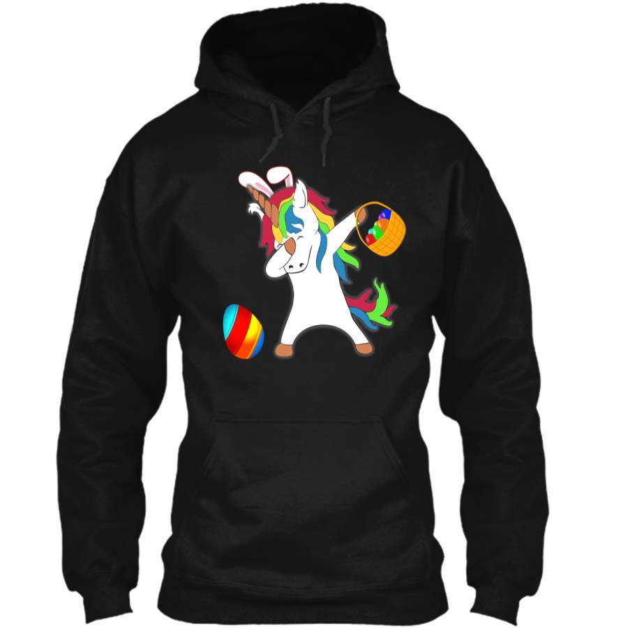 Easter Bunny Dabbing Unicorn Tshirt Easter Egg Basket Tee Pullover Hoodie 8 oz