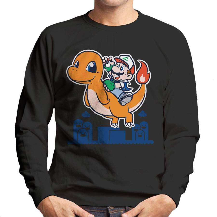 Super Mario Pokemon Yoshimander Mashup Men’s Sweatshirt