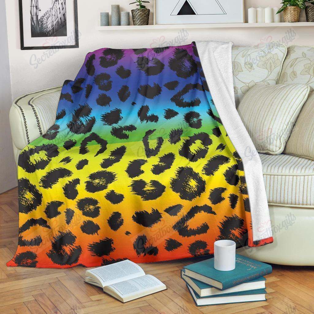 Rainbow Leopard Pattern Gs-Cl-Dt2506 Fleece Blanket