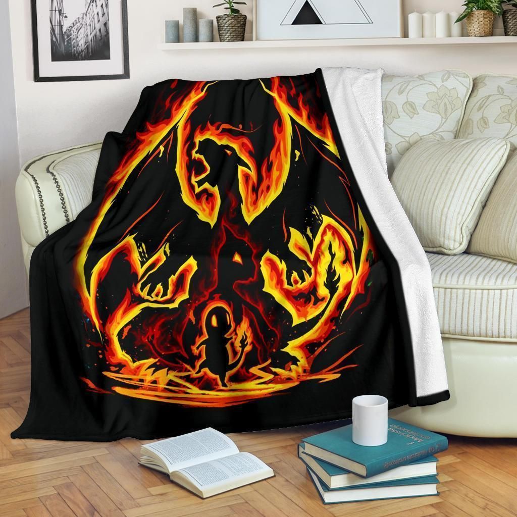 Charizard Fleece Blanket For Pokemon Fan Gift H1912