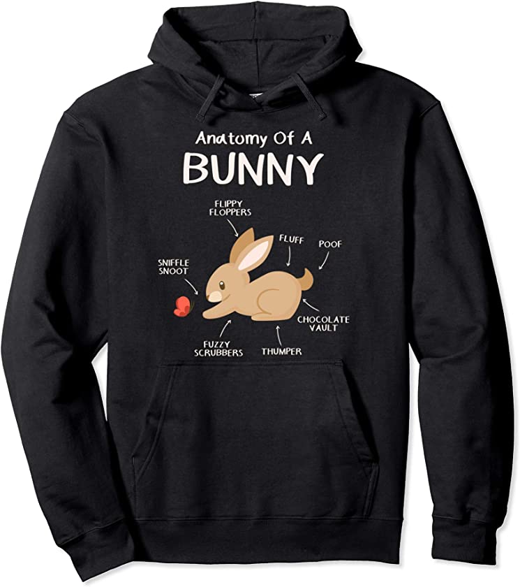 Rabbit Clothes Easter Outfit Hare Lover Gift Anatomy Bunny Pullover Hoodie