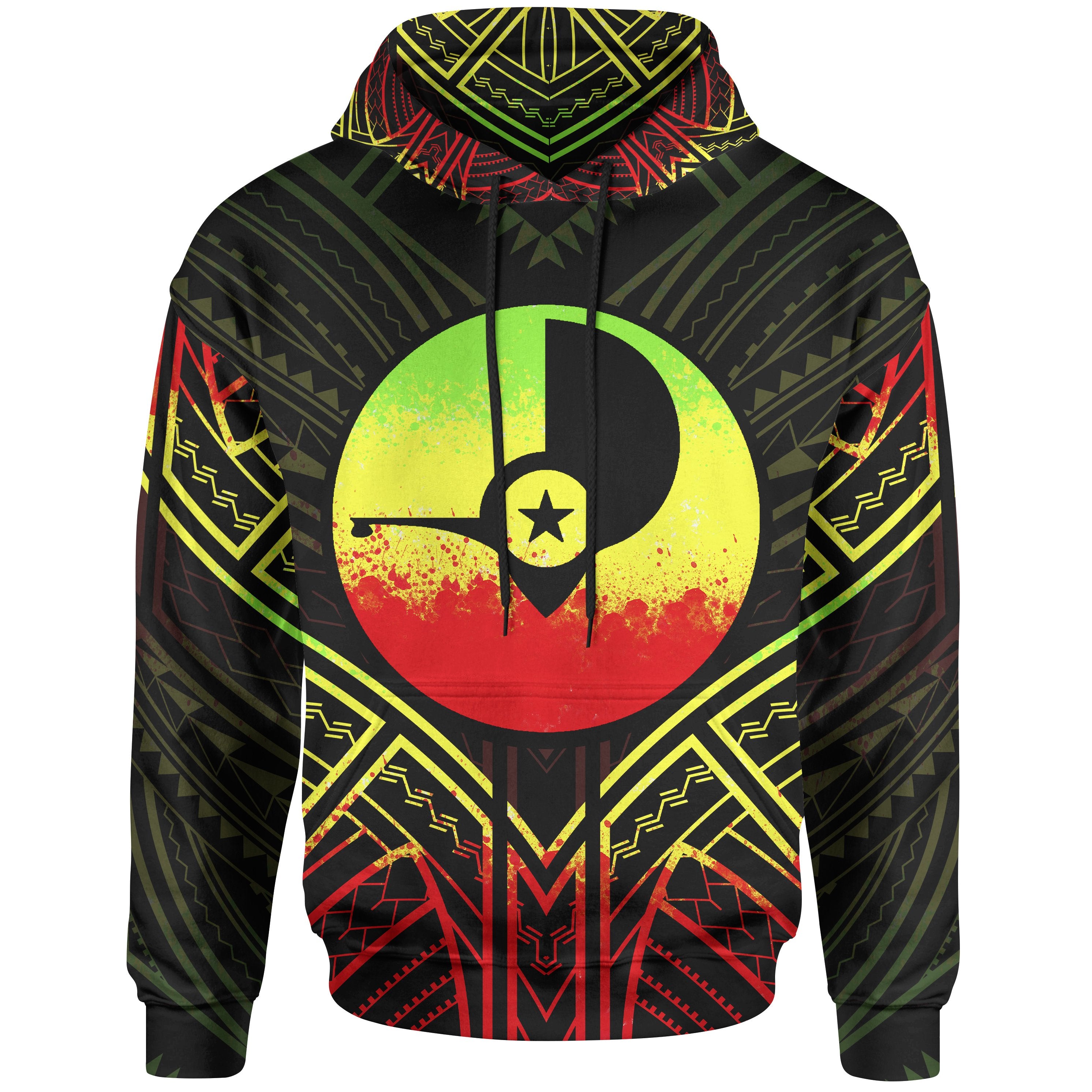 Yap State Hoodie – Yap State Seal Reggae Tribal Patterns