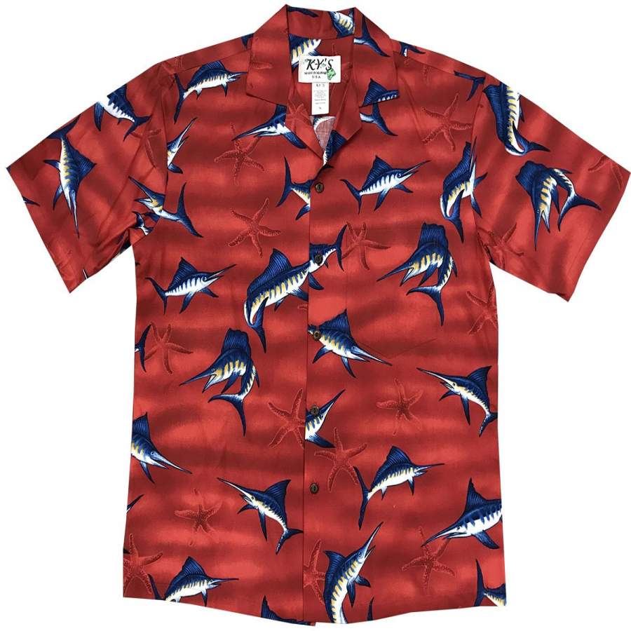 Marvelous Marlin Red Hawaii Shirt Ha74023