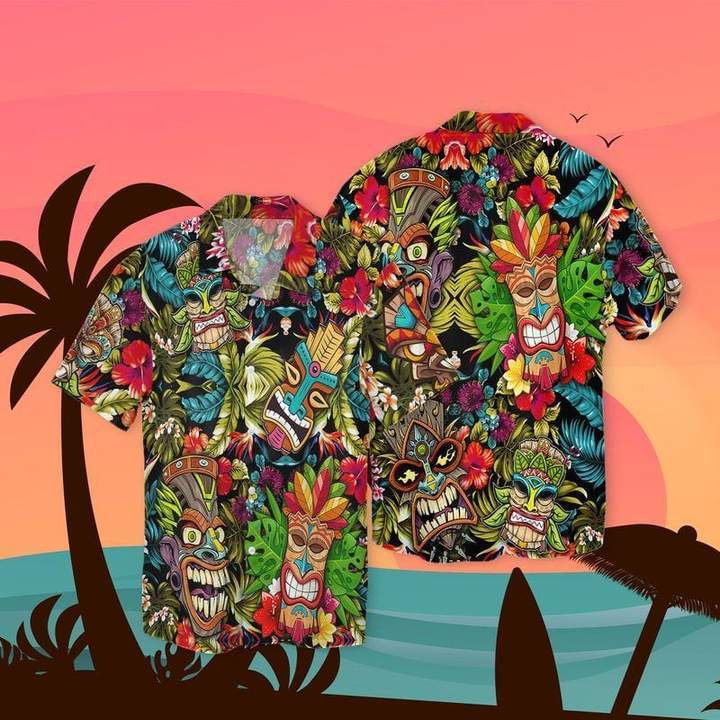 Tiki Colorful Hawaii Shirt For Men Women Adult Ha102141