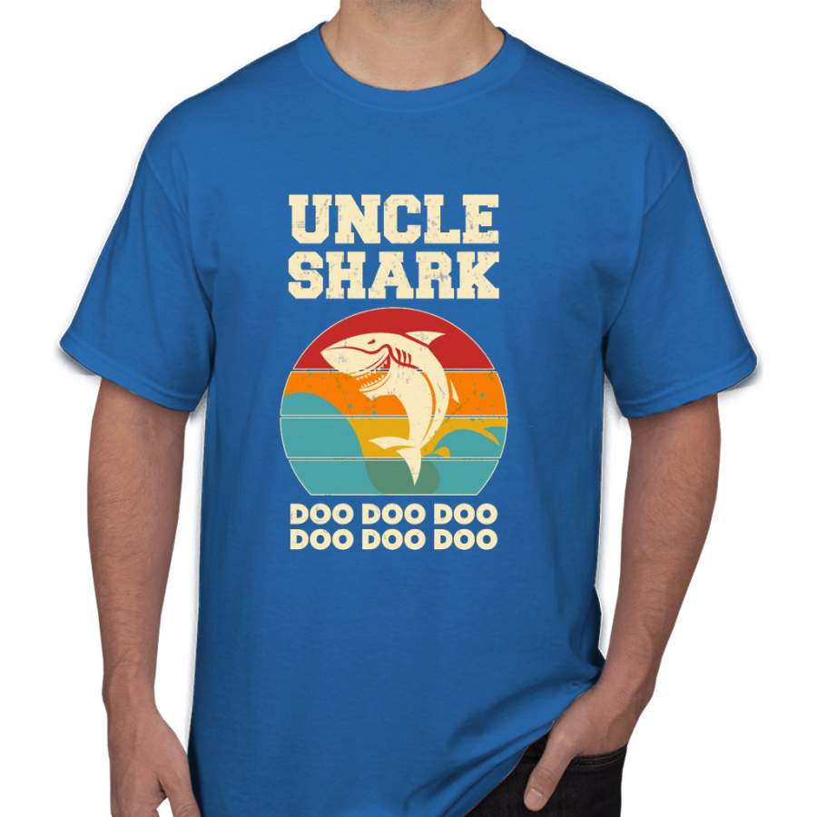 Uncle Shark Retro Vintage Fathers Day Dad Men T-Shirt