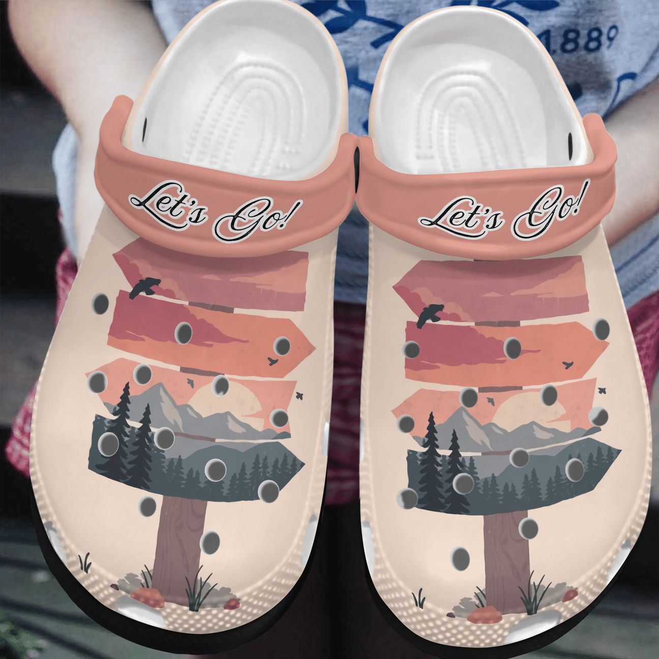 Hiking Personalized Clog, Custom Name, Text, Color, Number Fashion Style For Women, Men, Kid, Print 3D Directions