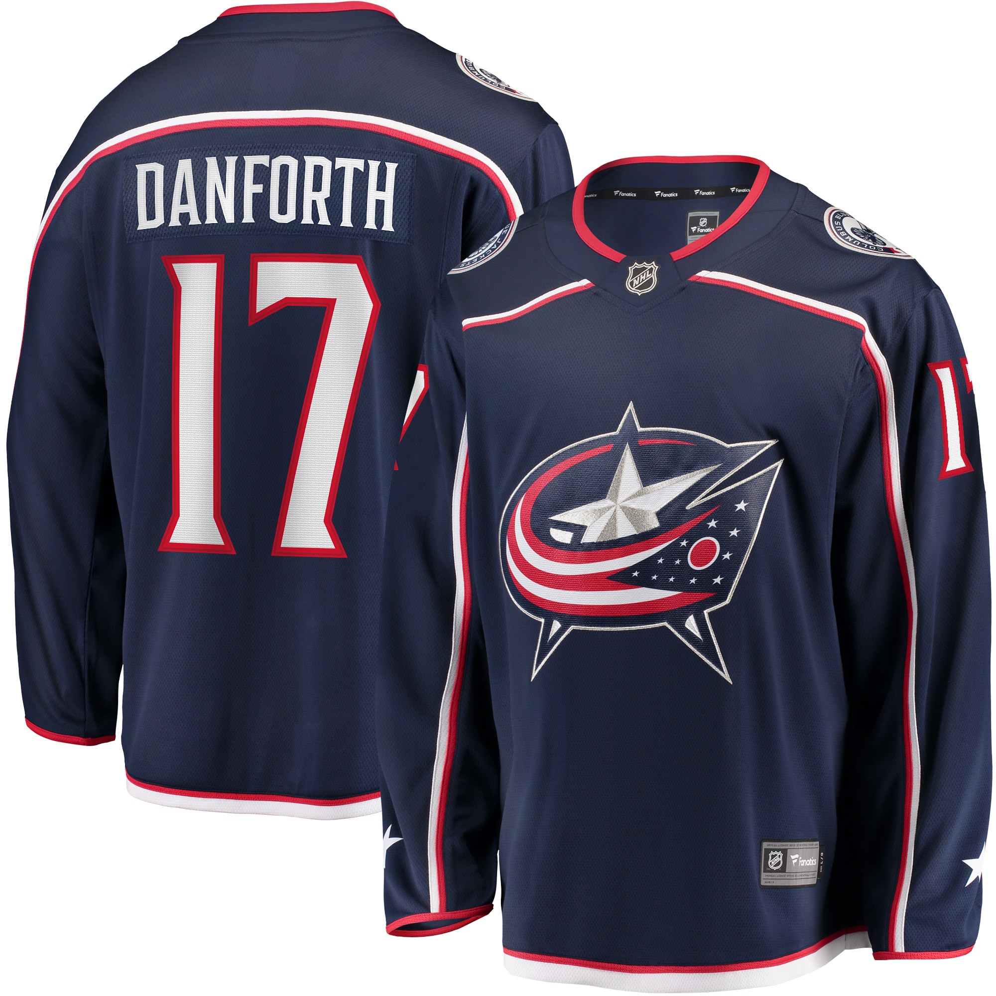 Men's Columbus Blue Jackets Justin Danforth Navy Home Breakaway Player Jersey