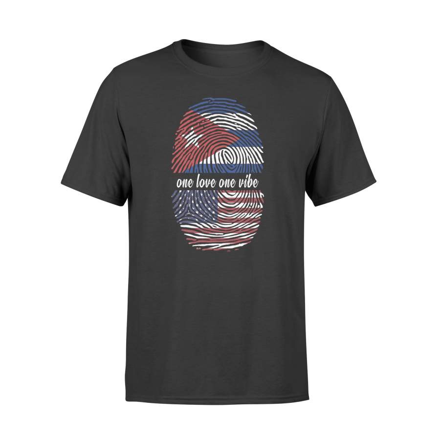 YOLOstuff American Cuban Flag One Love One Vibe Shirt T-shirt