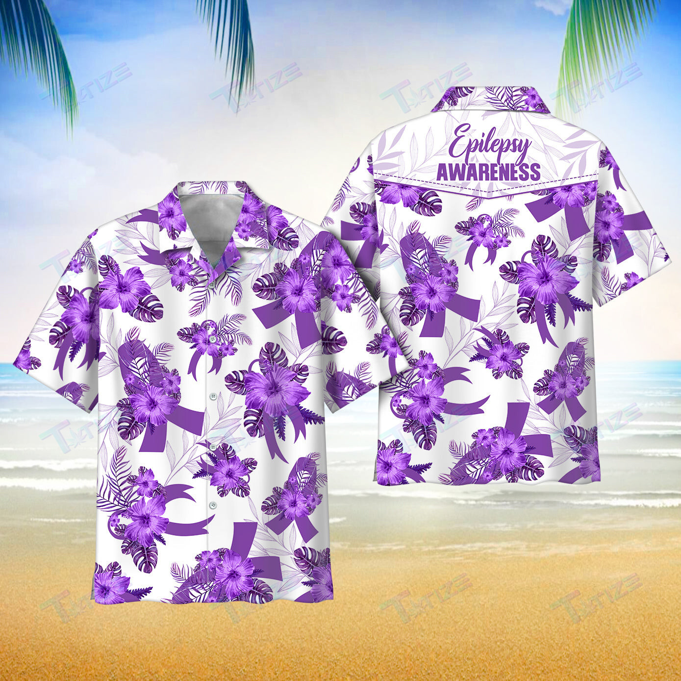 Epilepsy Awareness Aloha All Over Printed Hawaii Shirt Size S Ha86678