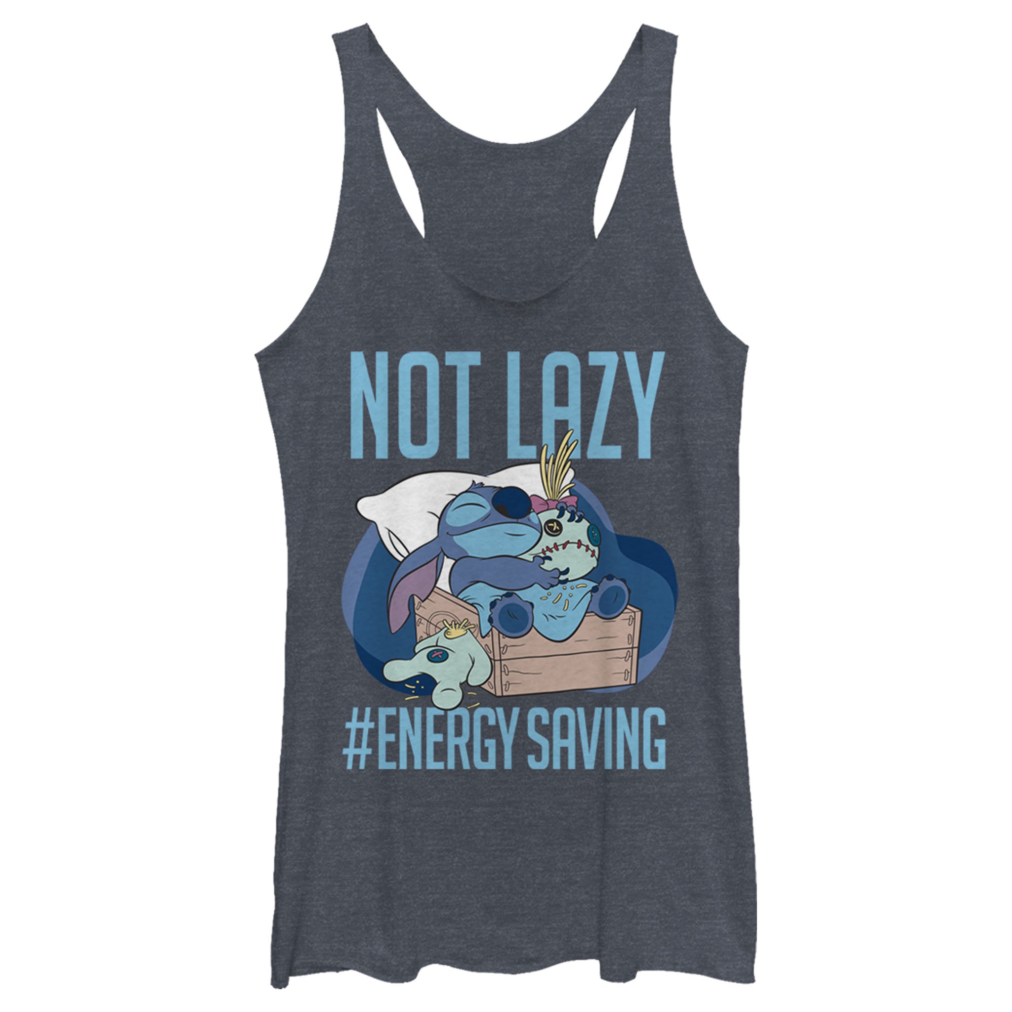 Women’S Lilo & Stitch Not Lazy, Saving Energy Racerback Tank Top