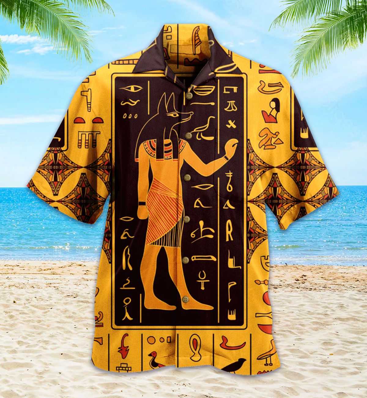 Ancient Egypt Yellow Retro Hawaii Shirt Ha91794