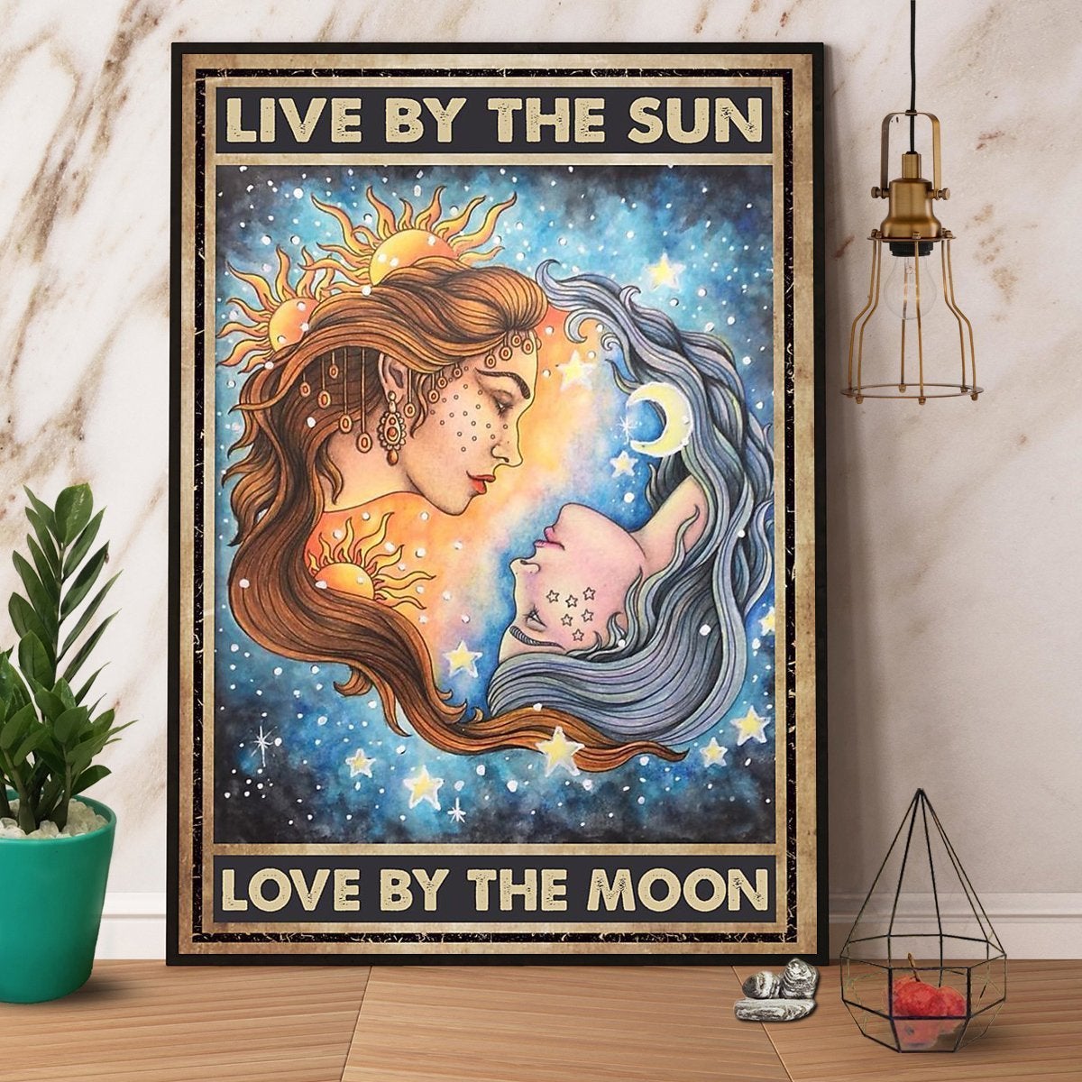 Witch Live By The Sun Love By The Moon Halloween Poster No Frame Matte Canvas, Wall Decor Visual Art