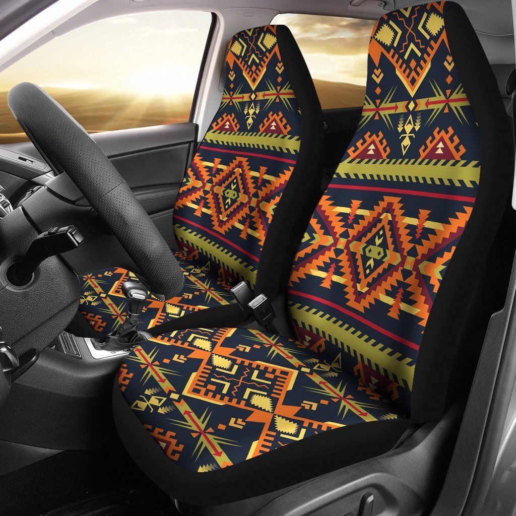 Kente Classic Design African Print Car Seat Covers Set 2 Pc, Car Accessories Car Mats Covers