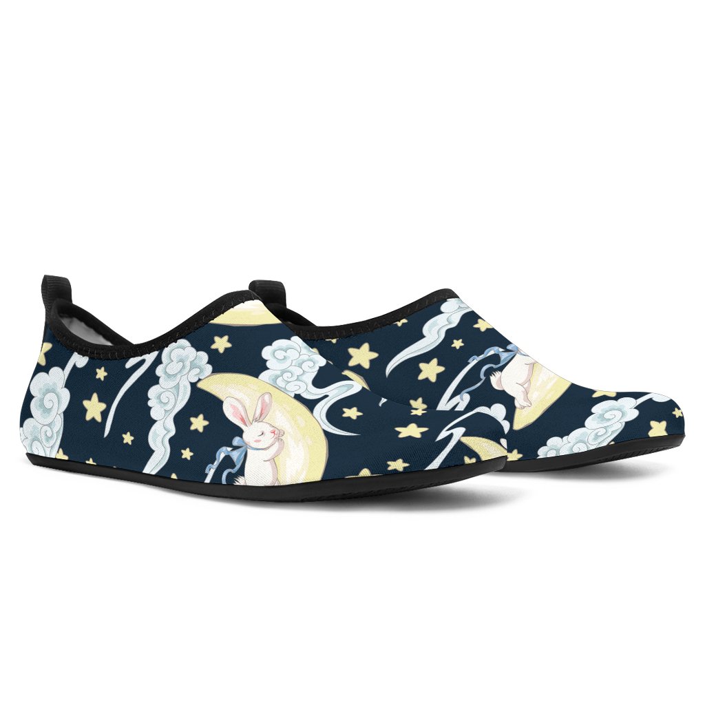 Rabbit Sleeping Pattern Print Design Rb08 Aqua Water Shoes