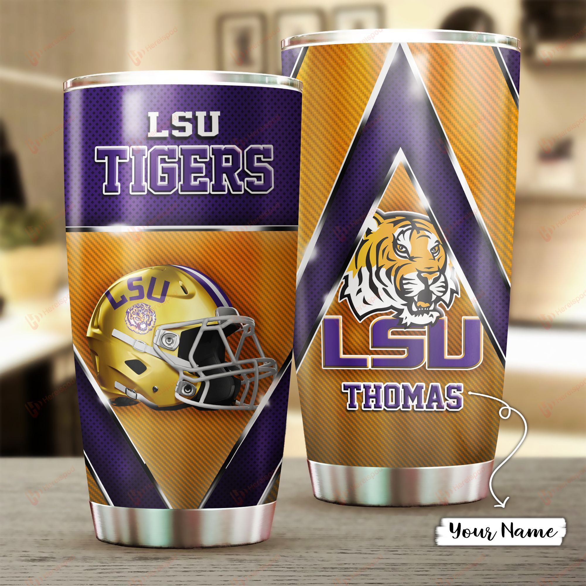 Chu10092017 Lsu Tigers Personalized Stainless Steel Tumbler