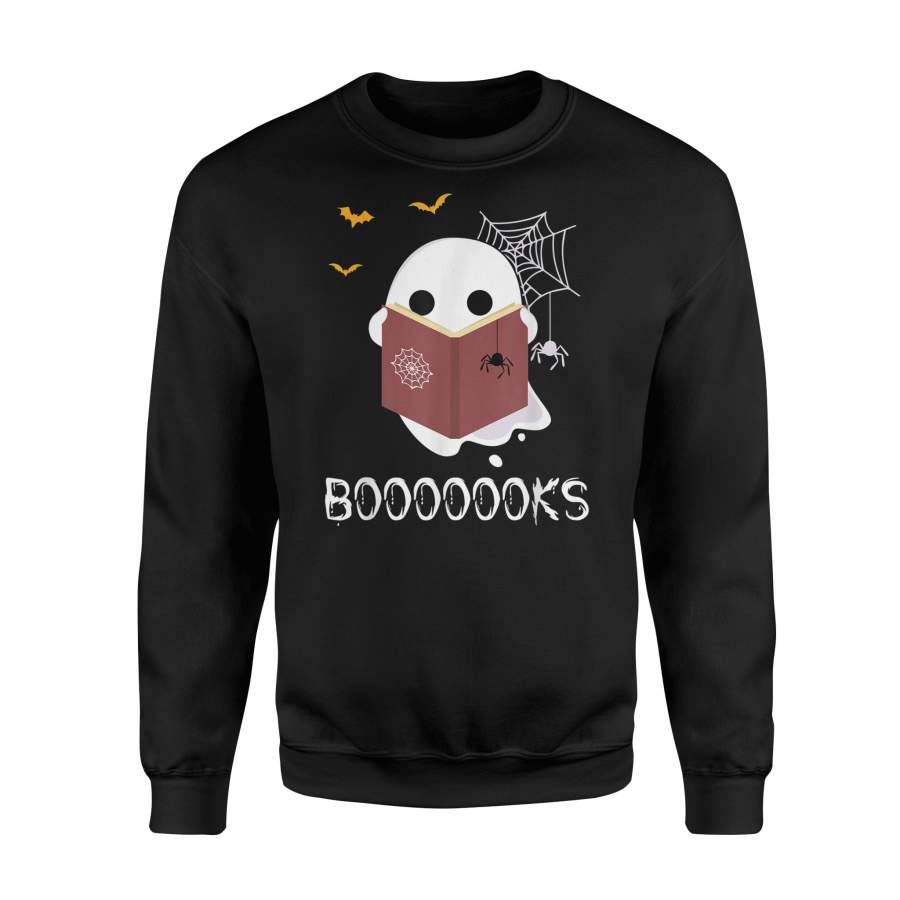 Booooooks  Funny Boo Read Books Reading Halloween Gift – Premium Fleece Sweatshirt