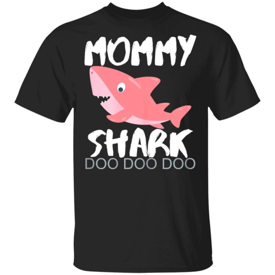 Womens Mommy Shark Birthday Day Gift Idea For Mother Wife Her T-Shirt