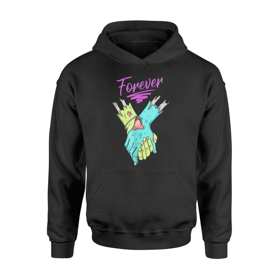 Cute Zombie Undead Holding Hands Halloween For Couples Halloween Hoodie