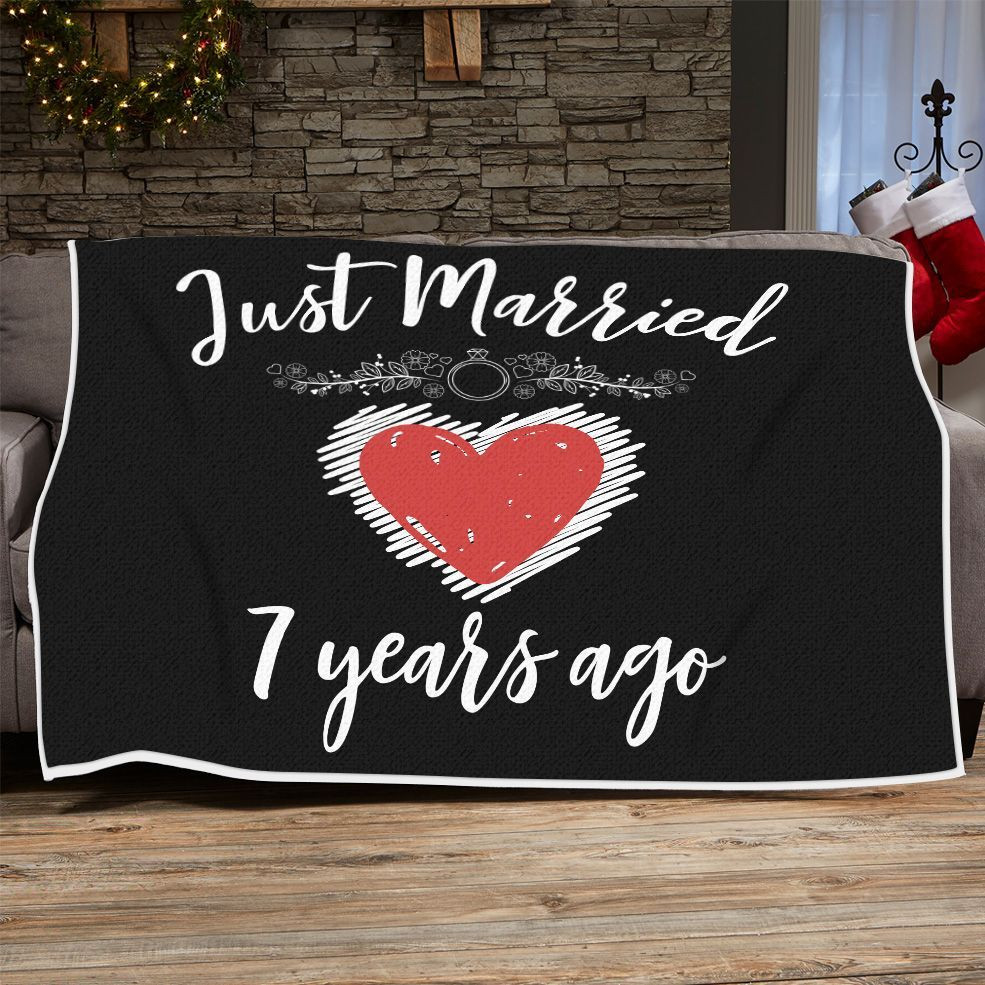 7Th Wedding Anniversary Blanket For Couple, Husband & Wife, Him & Her